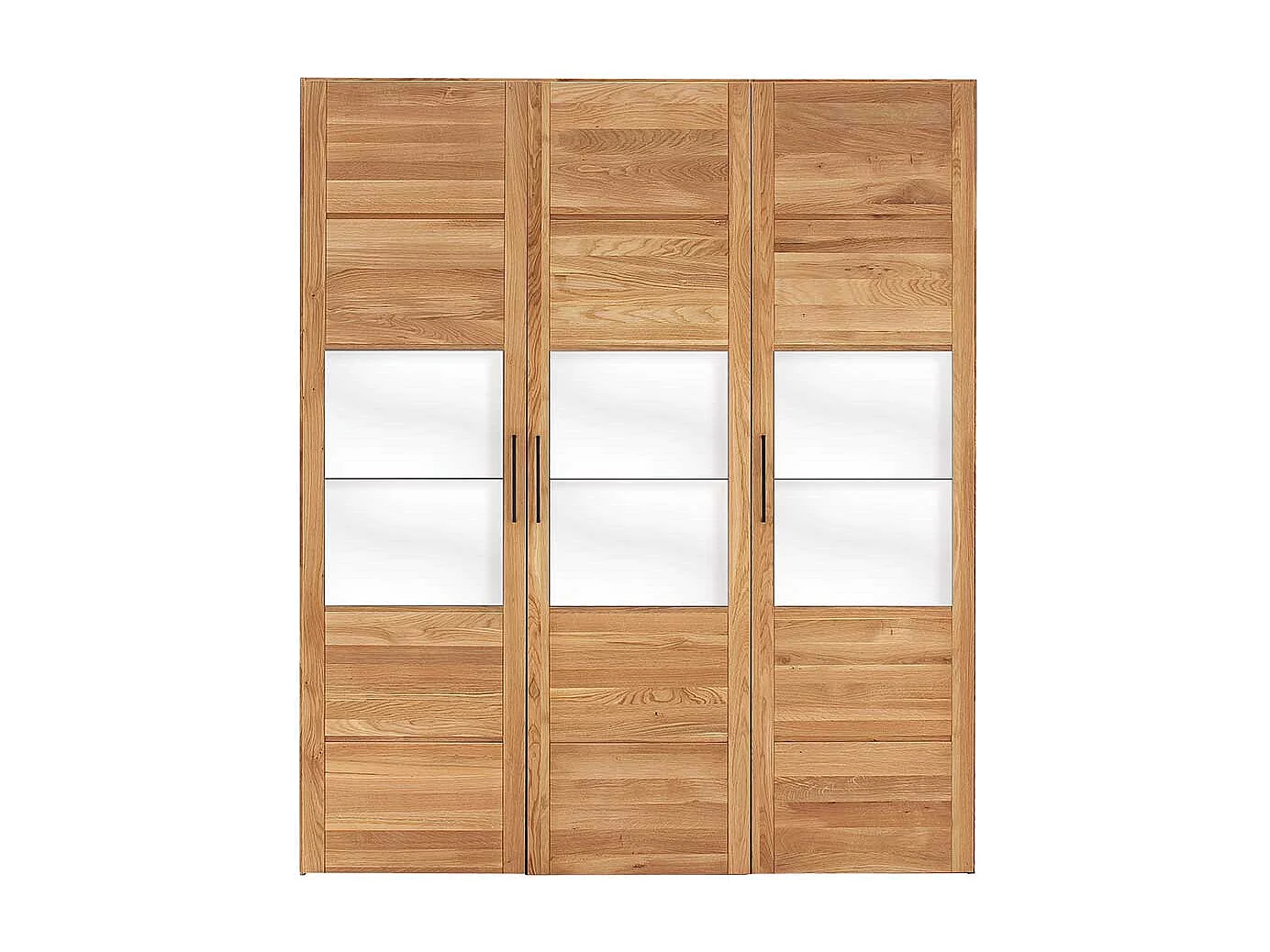 Schlafzimmerkleiderschrank Holz aus Wildeiche Glasbeschichtung weiß