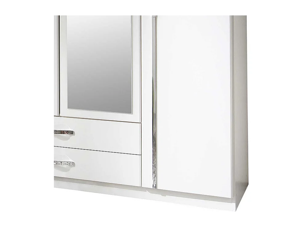 Weißer Drehtürenkleiderschrank mit Spiegeltüren Made in Germany