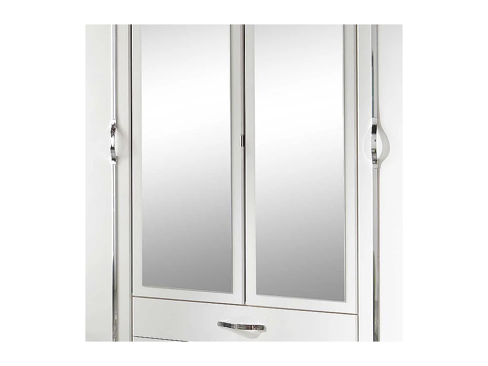 Weißer Drehtürenkleiderschrank mit Spiegeltüren Made in Germany