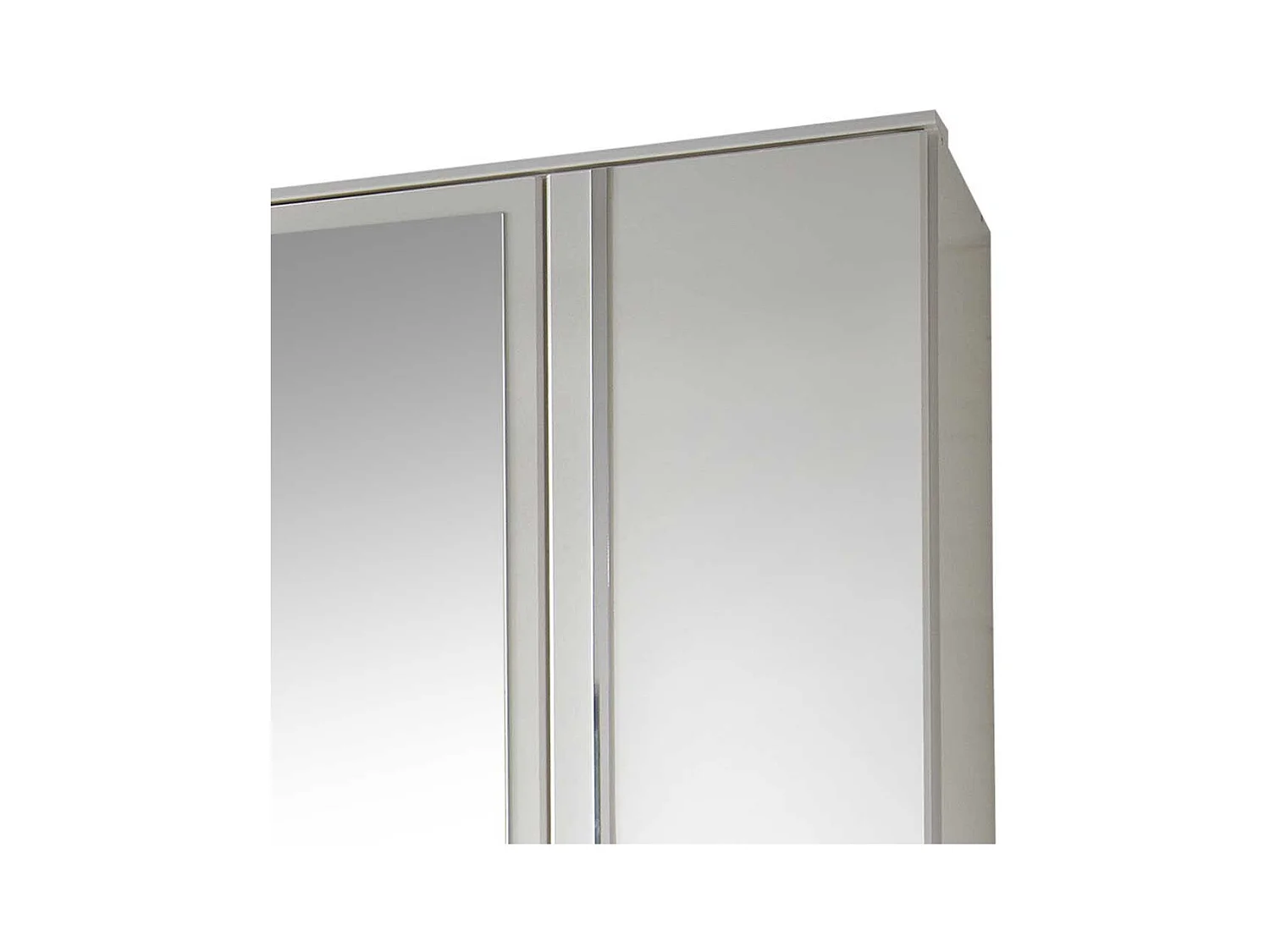 Weißer Drehtürenkleiderschrank mit Spiegeltüren Made in Germany