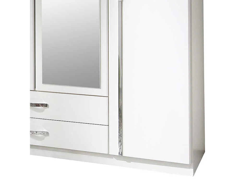 Weißer Drehtürenkleiderschrank mit Spiegeltüren Made in Germany