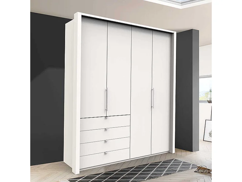 Schlafzimmerkleiderschrank in Weiß zwei Falttüren