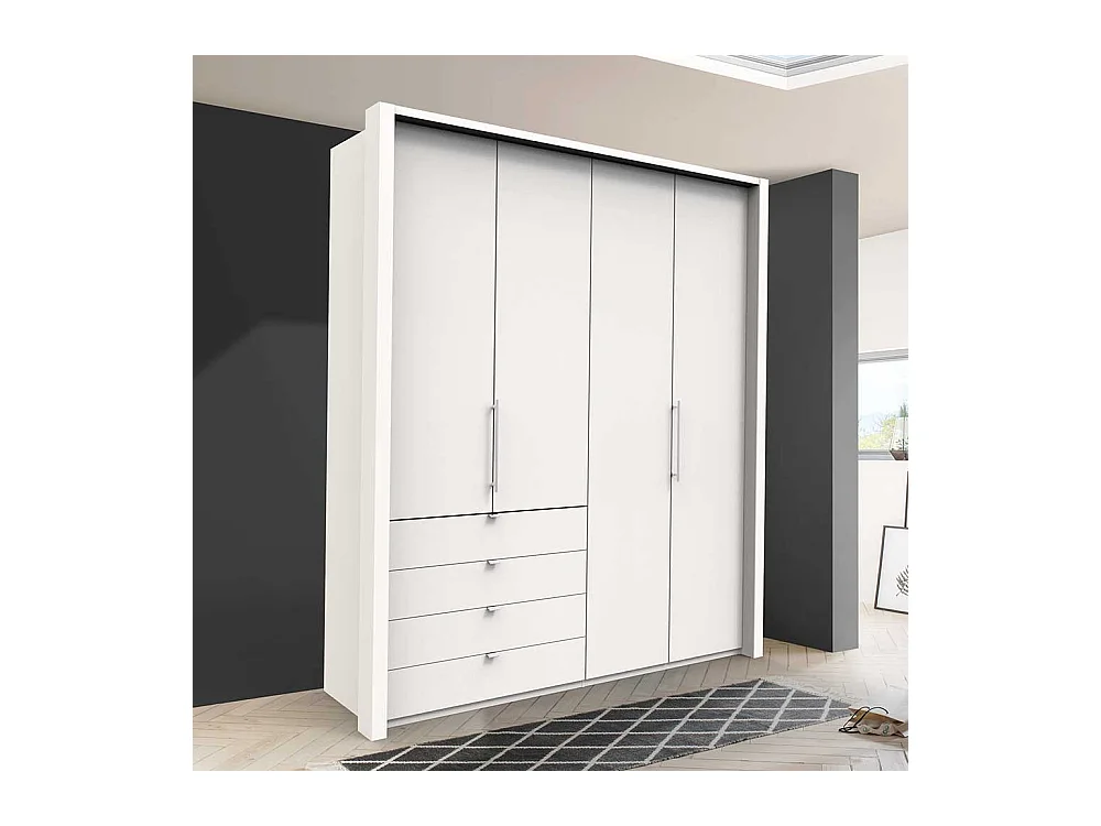 Schlafzimmerkleiderschrank in Weiß zwei Falttüren