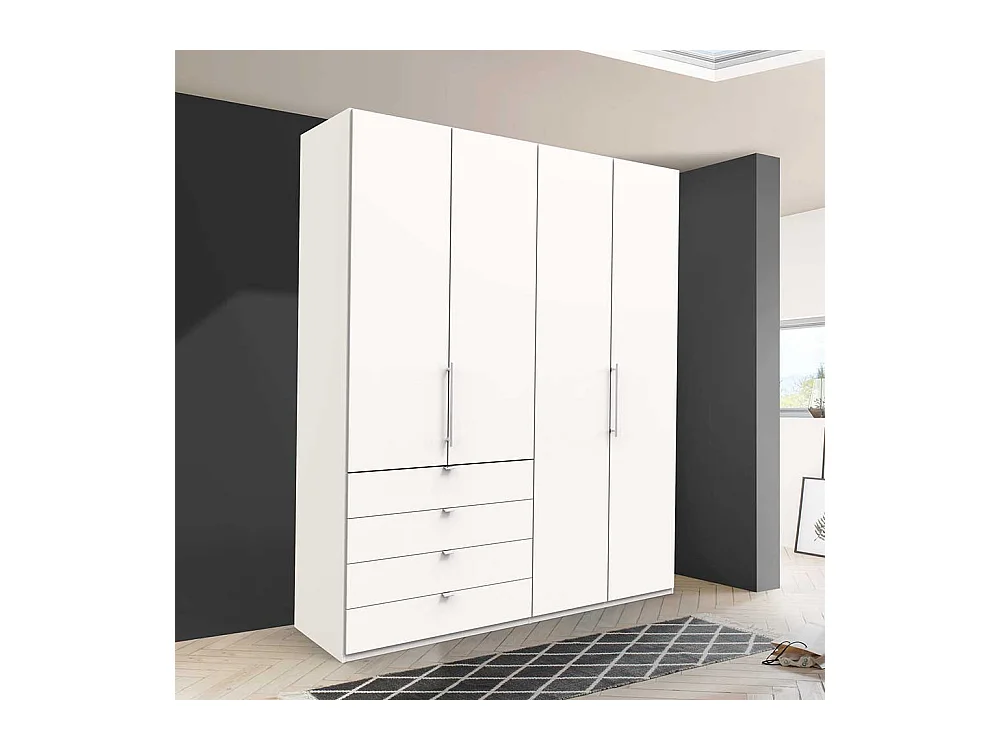 Schlafzimmerkleiderschrank in Weiß zwei Falttüren