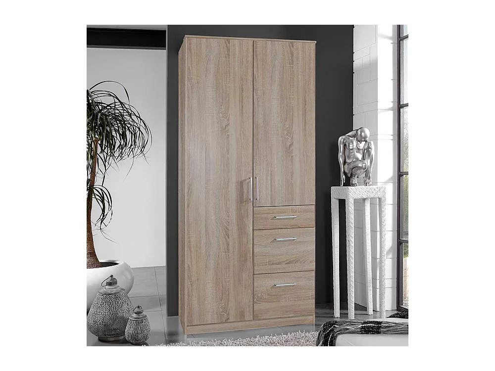 Jugendkleiderschrank mit drei Schubladen Eiche Sägerau