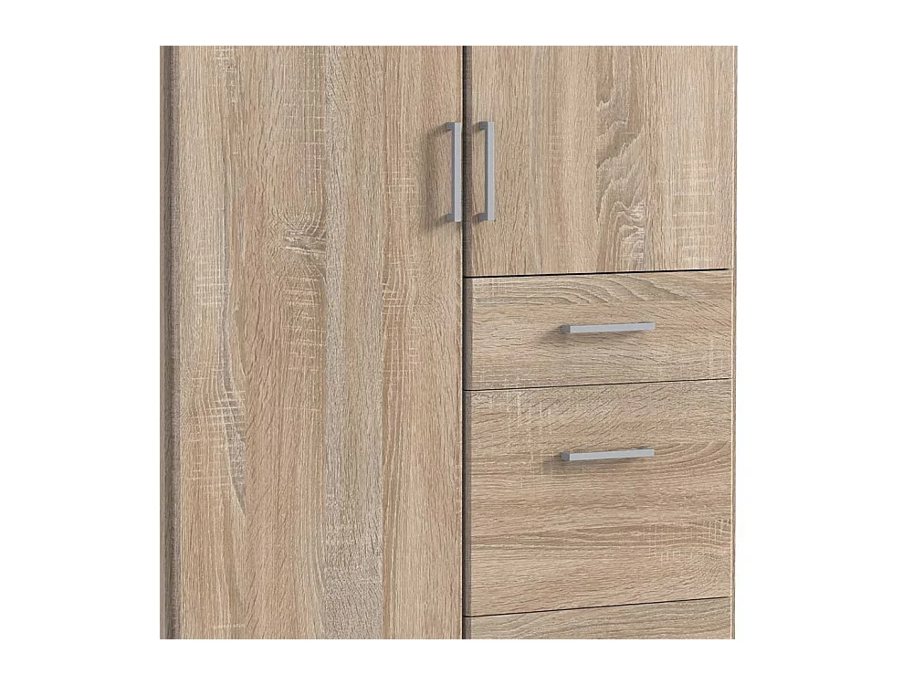 Jugendkleiderschrank mit drei Schubladen Eiche Sägerau