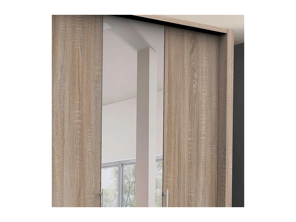 Jugendschrank in Eiche Sägerau 2 türig mit Spiegel