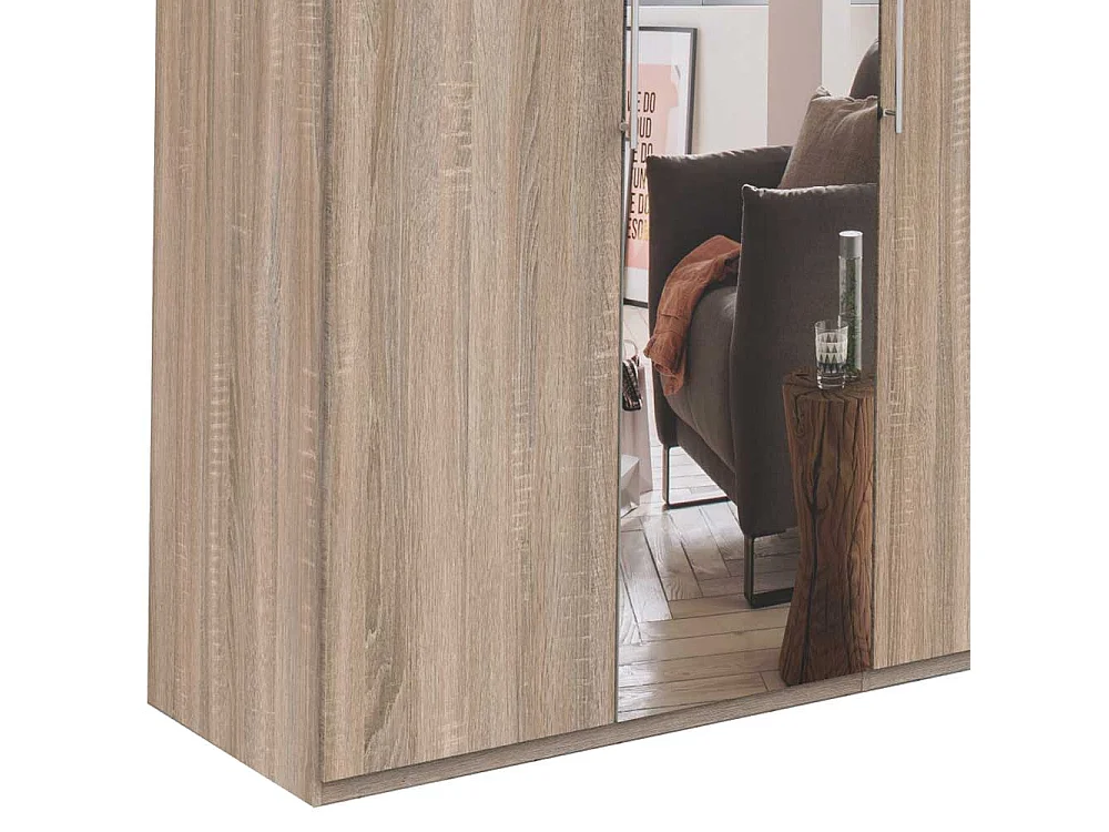 Jugendschrank in Eiche Sägerau 2 türig mit Spiegel