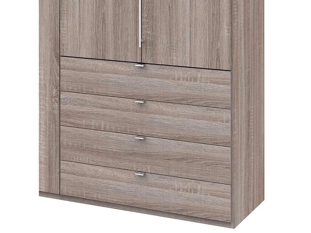 Großer Schlafzimmerkleiderschrank in Eiche Trüffelfarben Made in Germany