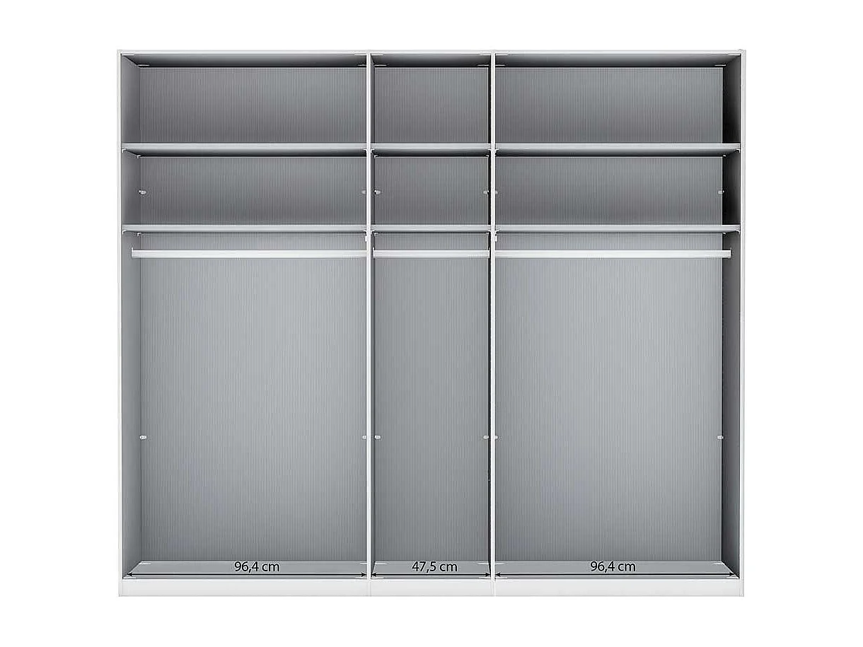 Schlafzimmerkleiderschrank mit Dreh- und Falttüren Weiß glasbeschichtet