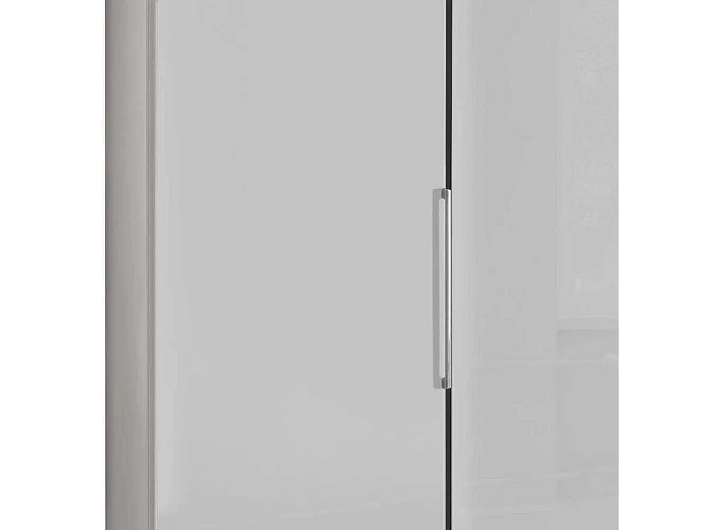 Schlafzimmerkleiderschrank mit Dreh- und Falttüren Weiß glasbeschichtet