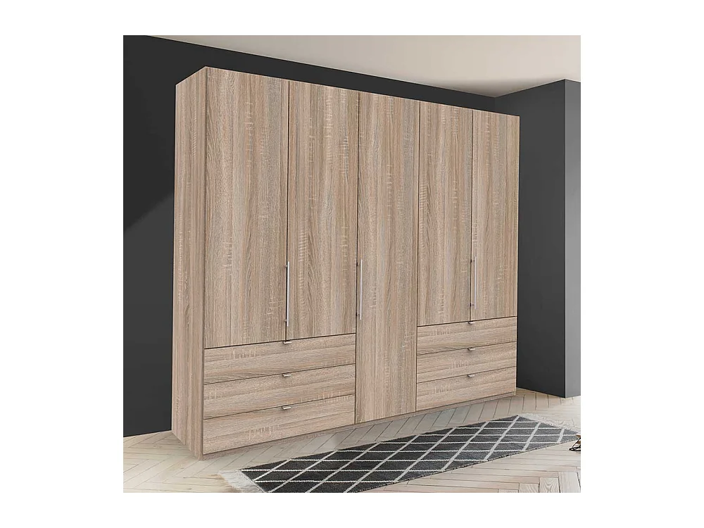 XL Schlafzimmerkleiderschrank in Eiche Sägerau sechs Schubladen