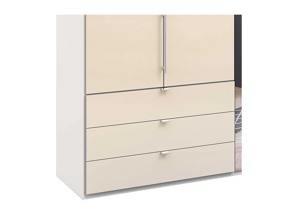 XL Schlafzimmerkleiderschrank mit Falttüren sechs Schubladen