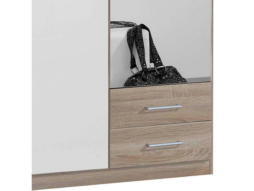 Jugendkleiderschrank mit Schubladen in Eiche Sägerau Weiß