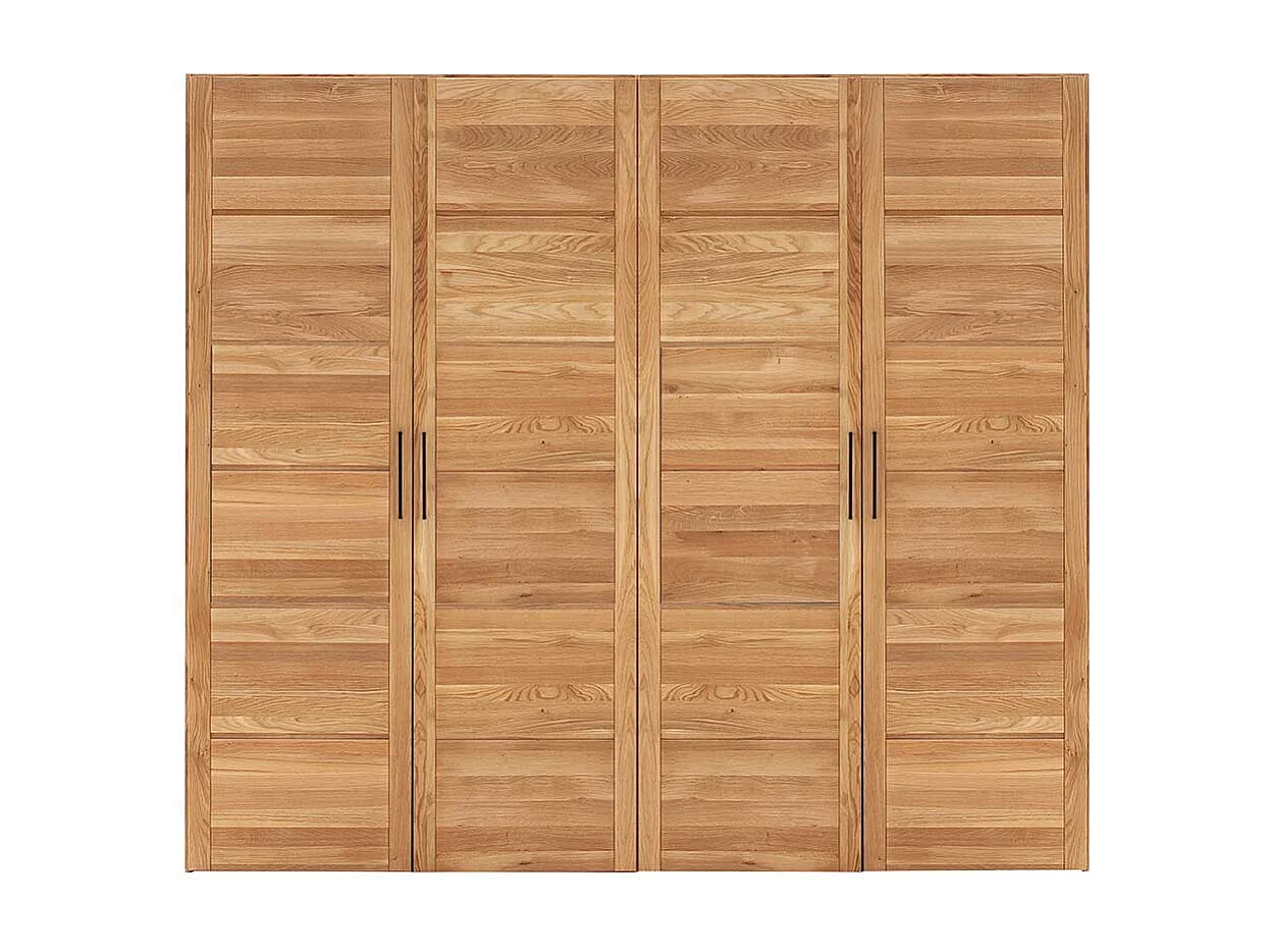 Massiver Holzkleiderschrank aus Wildeiche vier Türen