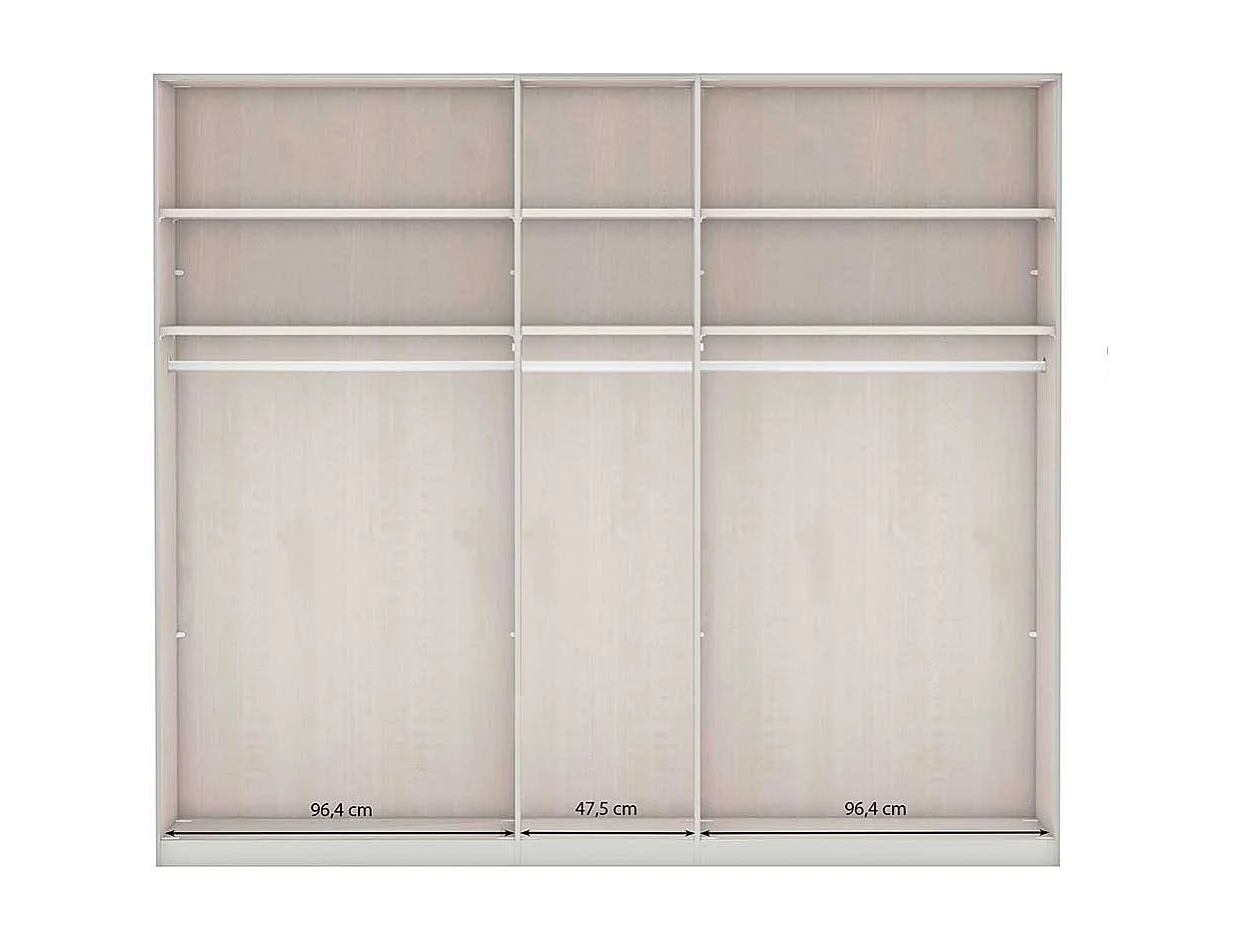 250 cm Drehtürenkleiderschrank in Weiß Made in Germany