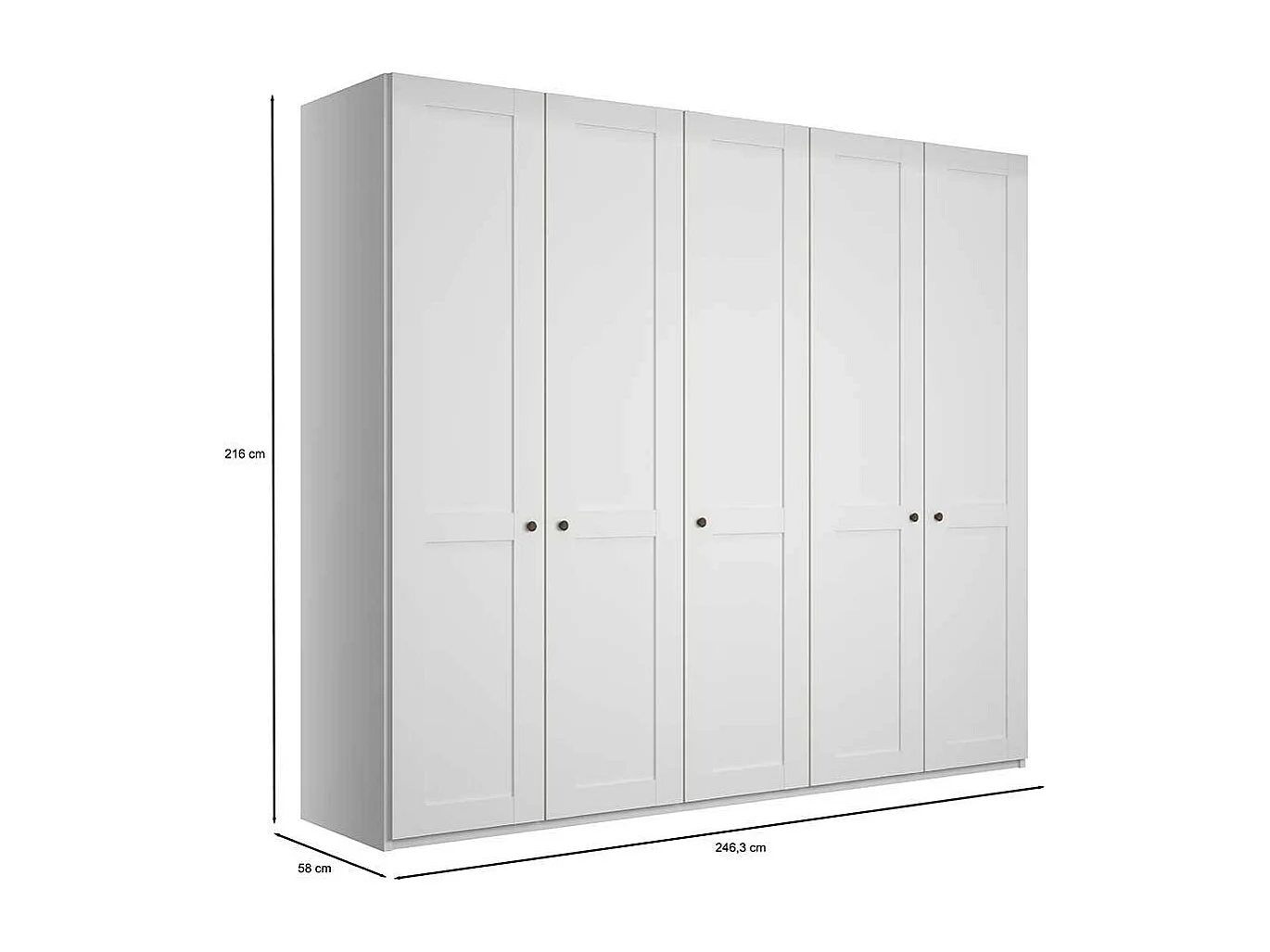 250 cm Drehtürenkleiderschrank in Weiß Made in Germany