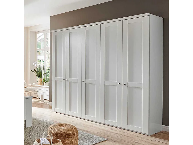 250 cm Drehtürenkleiderschrank in Weiß Made in Germany