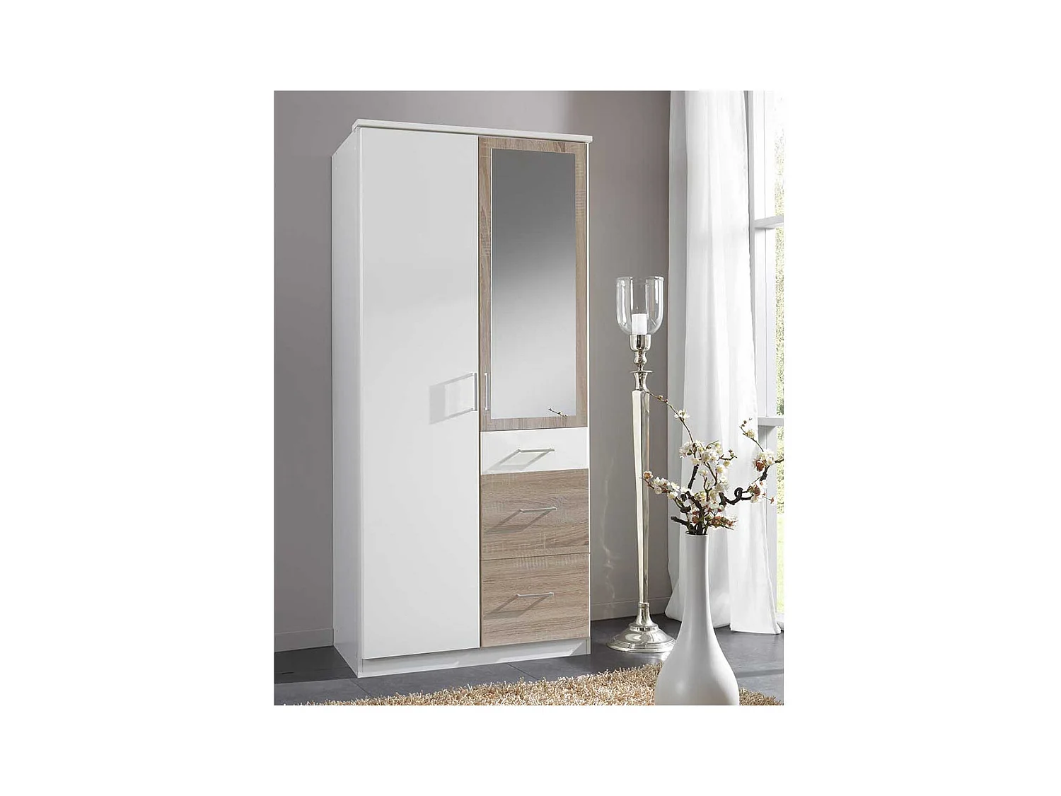 Jugendkleiderschrank mit Spiegeltür und drei Schubladen Made in Germany