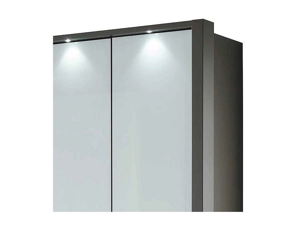 Schlafzimmerkleiderschrank in Braun und Weiß Glas beschichtet Falttüren