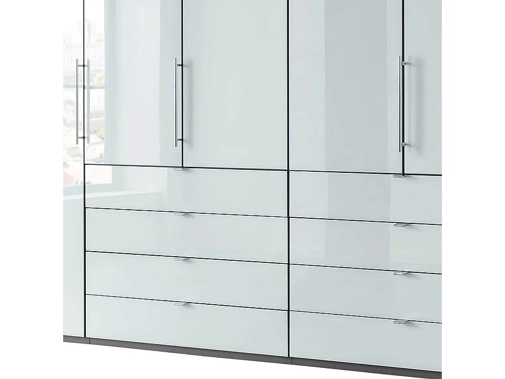 Schlafzimmerkleiderschrank in Braun und Weiß Glas beschichtet Falttüren