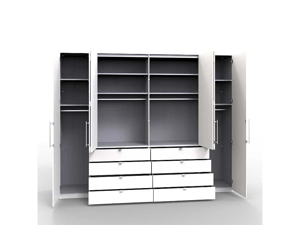 Schlafzimmerkleiderschrank in Braun und Weiß Glas beschichtet Falttüren