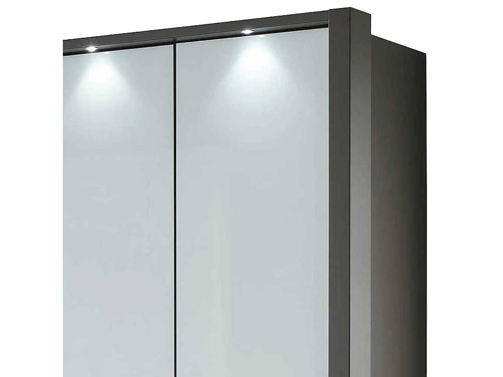 Schlafzimmerkleiderschrank in Braun und Weiß Glas beschichtet Falttüren