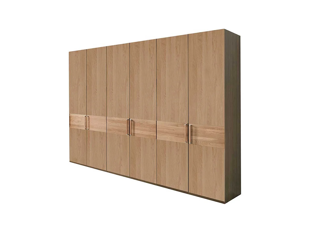 Schlafzimmerkleiderschrank aus Eiche teilmassiv 6-türig