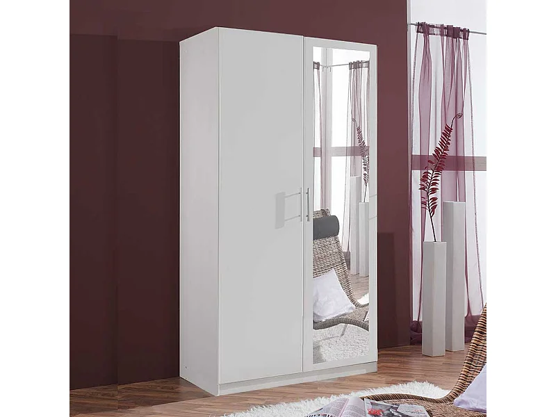 Jugendkleiderschrank weiß mit Spiegeltür Made in Germany