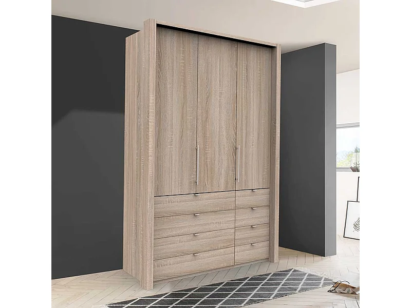 Jugendkleiderschrank mit viel Stauraum Eiche Sägerau