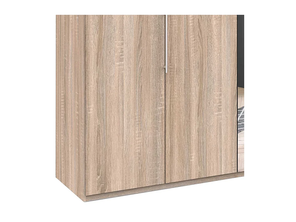 Moderner Spiegel Schrank mit Falttüren Eiche Sägerau