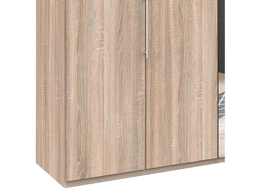 Moderner Spiegel Schrank mit Falttüren Eiche Sägerau