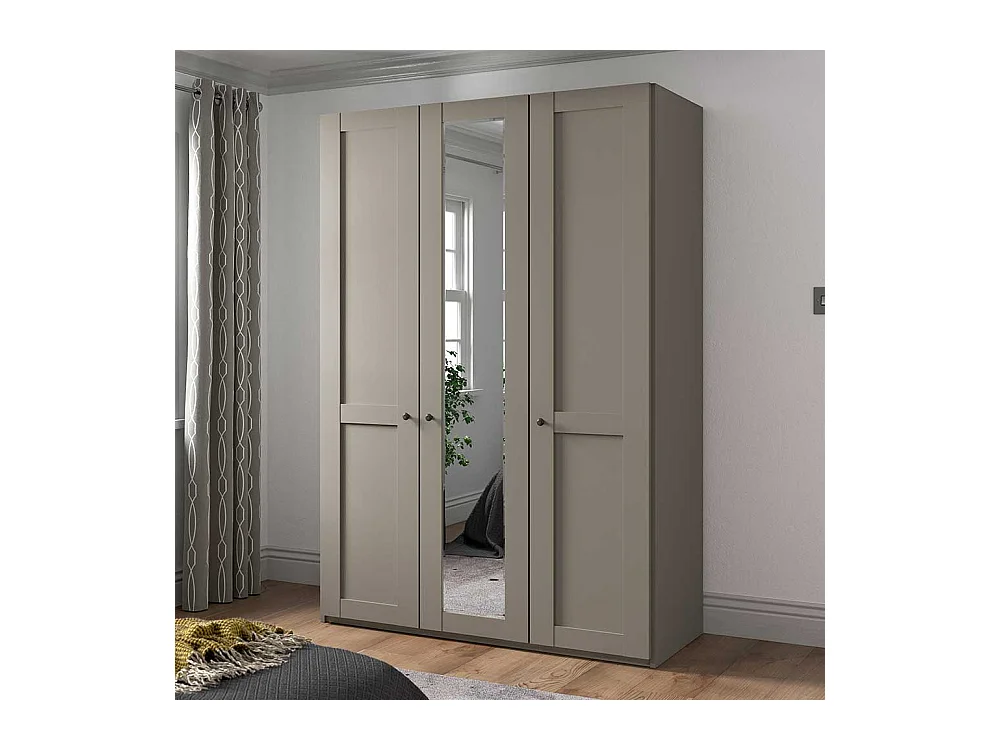 Schlafzimmerkleiderschrank hellgrau modern im Landhausstil 150 cm breit