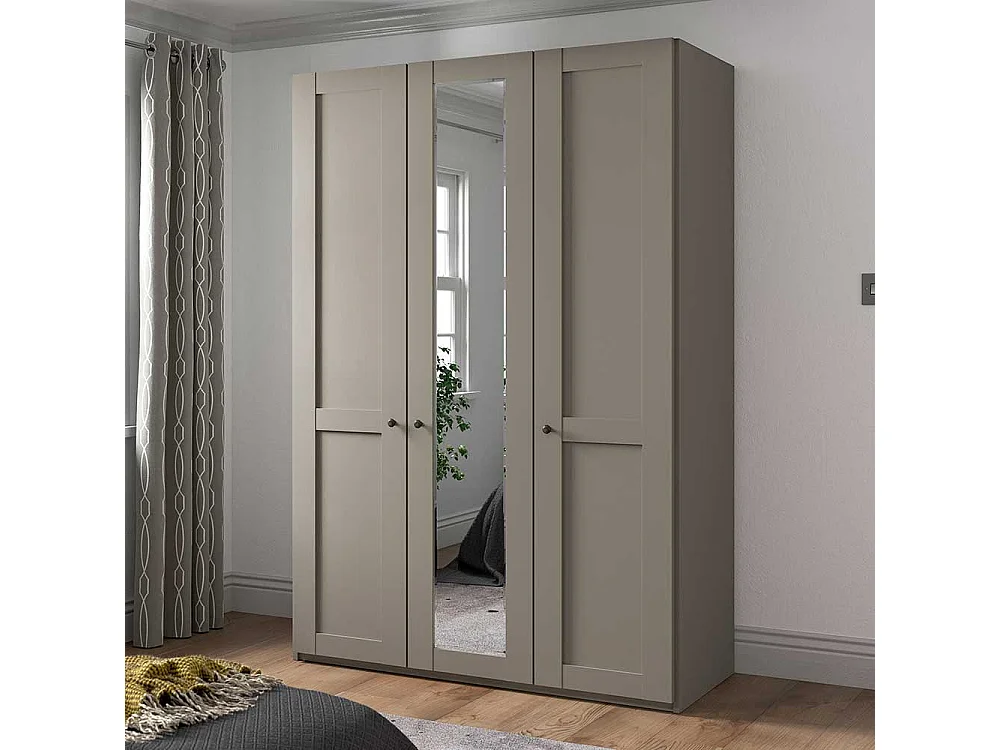 Schlafzimmerkleiderschrank hellgrau modern im Landhausstil 150 cm breit