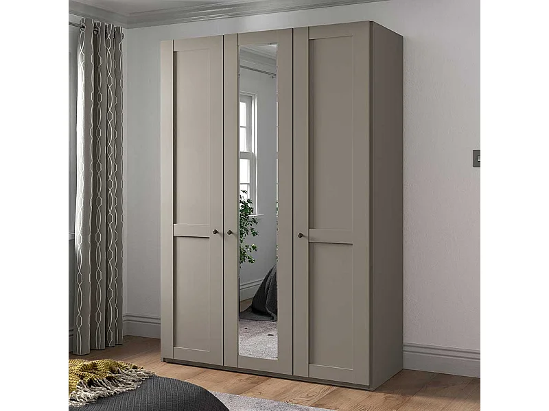 Schlafzimmerkleiderschrank hellgrau modern im Landhausstil 150 cm breit