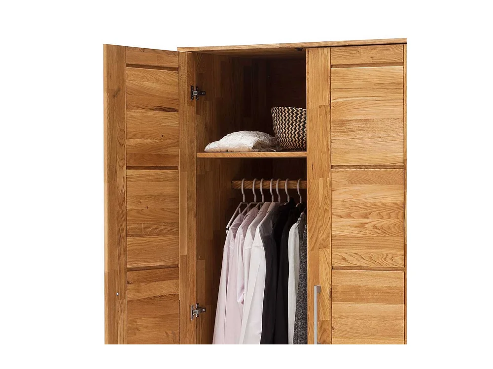 Drehtürenkleiderschrank aus Wildeiche Massivholz 205 cm breit