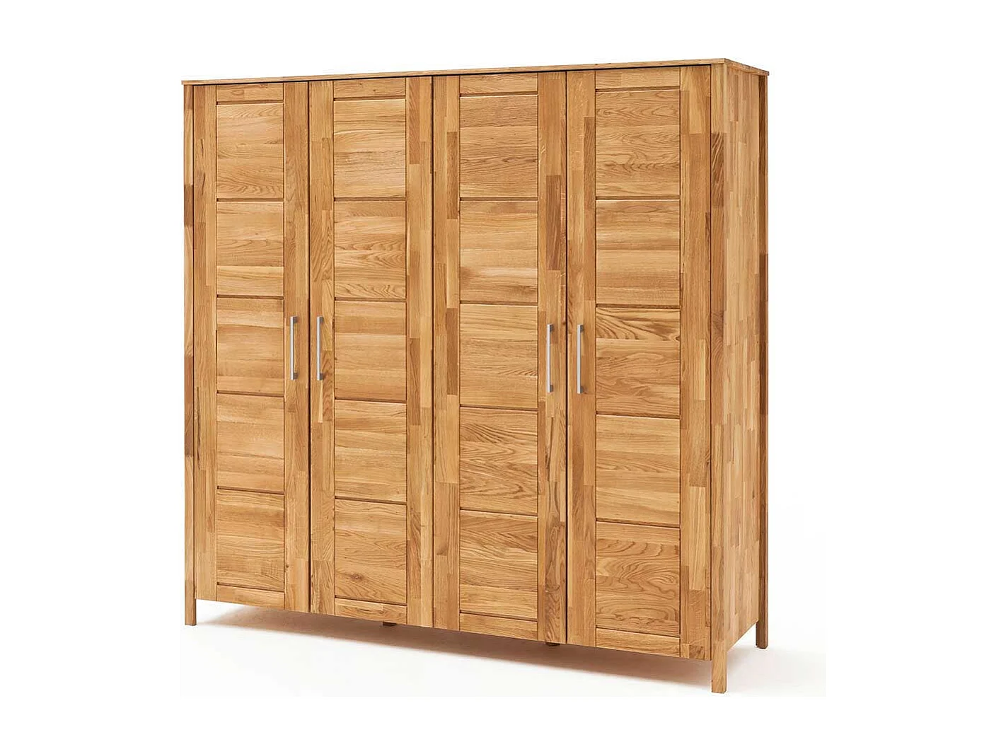 Drehtürenkleiderschrank aus Wildeiche Massivholz 205 cm breit