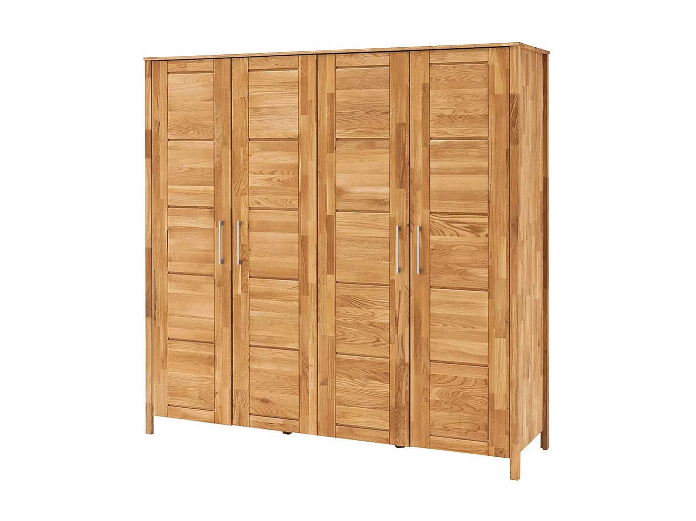 Drehtürenkleiderschrank aus Wildeiche Massivholz 205 cm breit