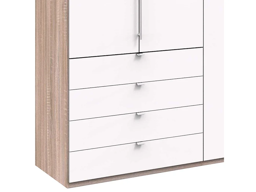 Kombi Jugendschrank in Weiß und Eiche Sägerau Made in Germany