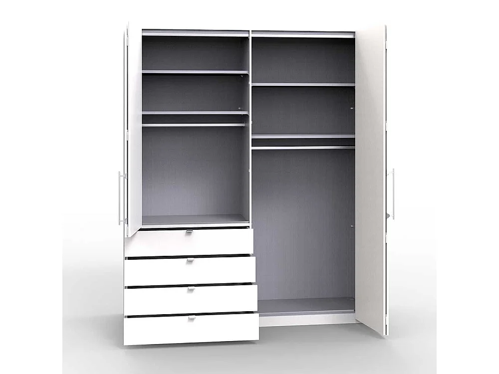 Kombi Jugendschrank in Weiß und Eiche Sägerau Made in Germany