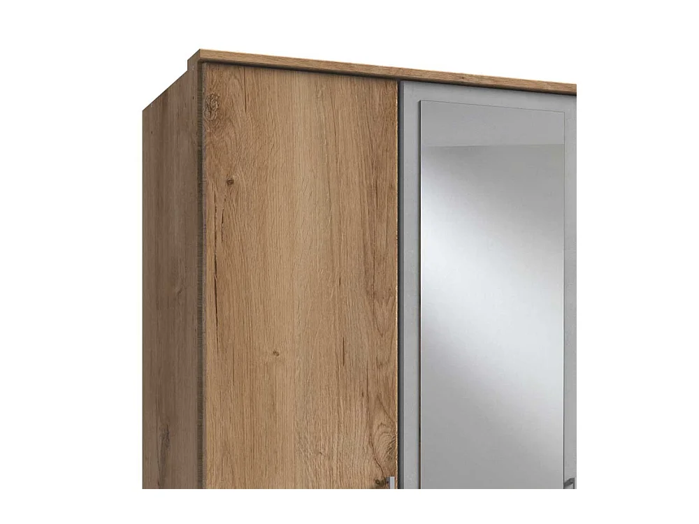 Schlafzimmerkleiderschrank mit Schubladen und Spiegeltüren 58 cm tief