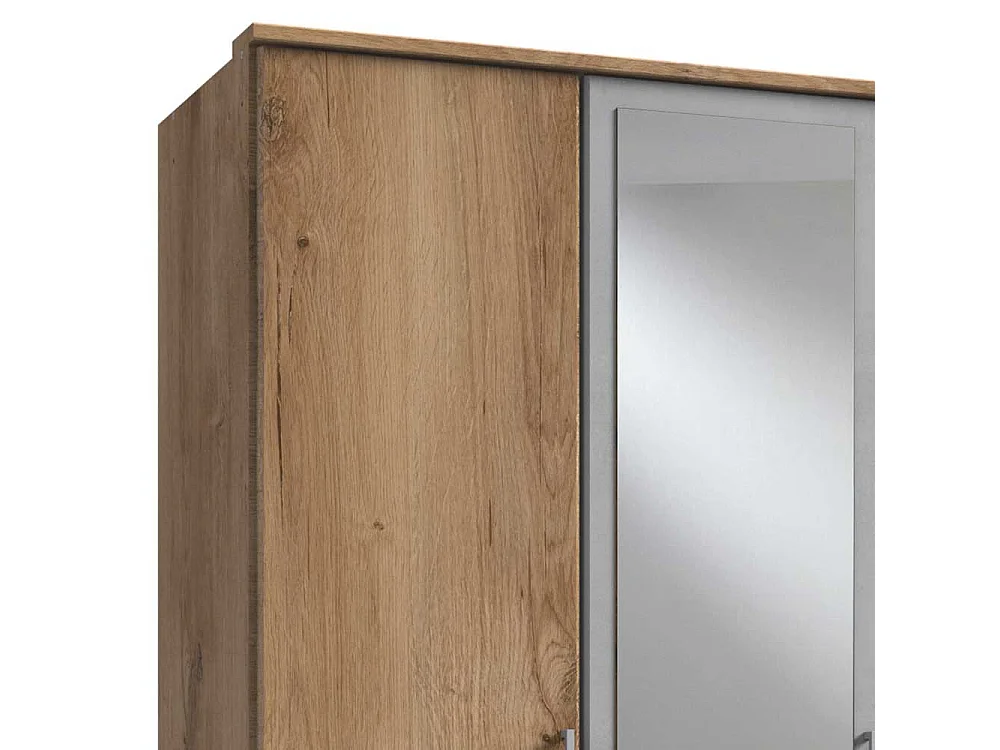 Schlafzimmerkleiderschrank mit Schubladen und Spiegeltüren 58 cm tief