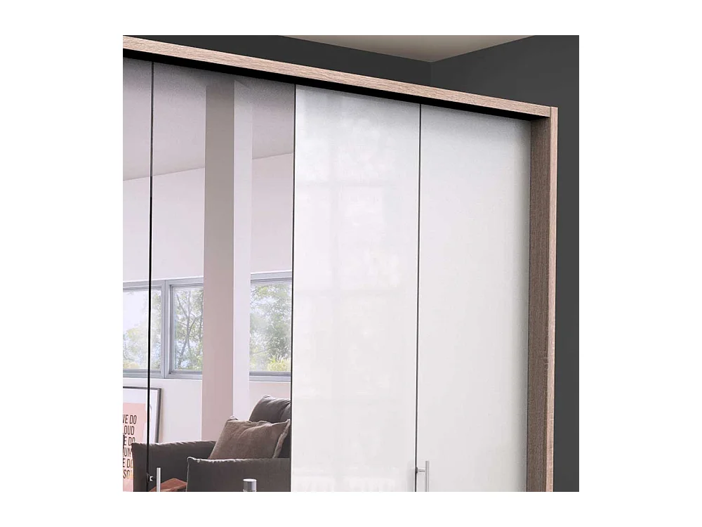 Spiegel Schlafzimmerkleiderschrank mit Falttüren und Schubladen modern