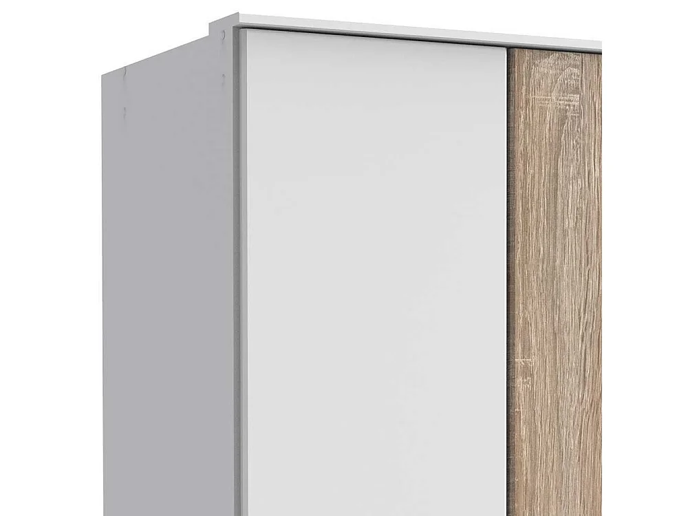 Schrank Schlafzimmer in Eiche Sägerau und Weiß drei Schubladen