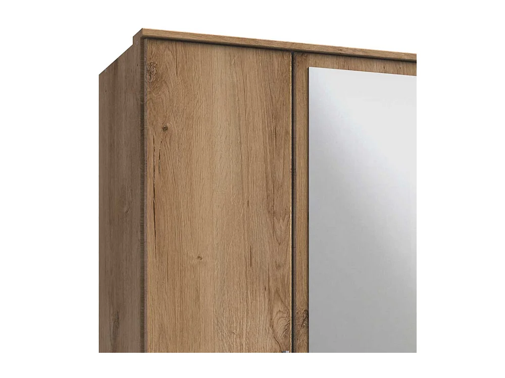 Schlafzimmerkleiderschrank Holzoptik in Plankeneiche Spiegeltüren