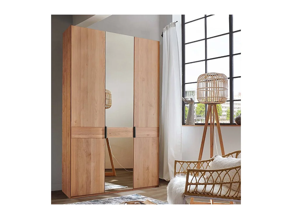 Drehtürenkleiderschrank Schlafzimmerkleiderschrank mit Spiegel teilmassiv