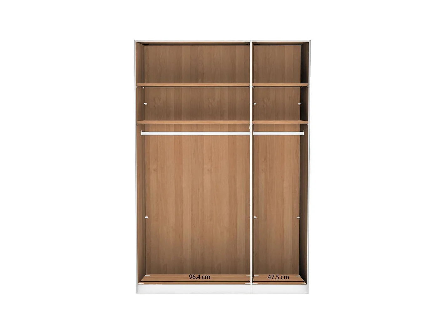 Drehtürenkleiderschrank Schlafzimmerkleiderschrank mit Spiegel teilmassiv