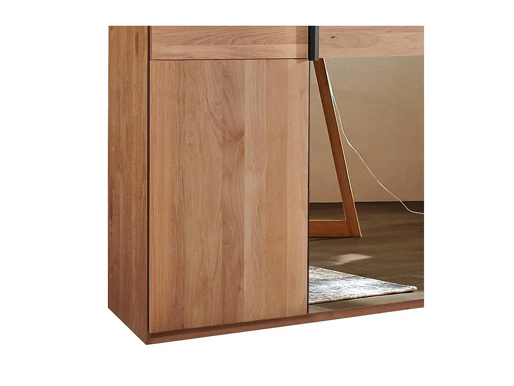 Drehtürenkleiderschrank Schlafzimmerkleiderschrank mit Spiegel teilmassiv