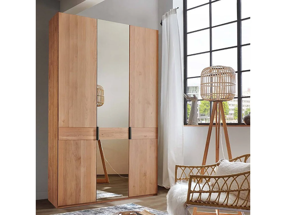 Drehtürenkleiderschrank Schlafzimmerkleiderschrank mit Spiegel teilmassiv