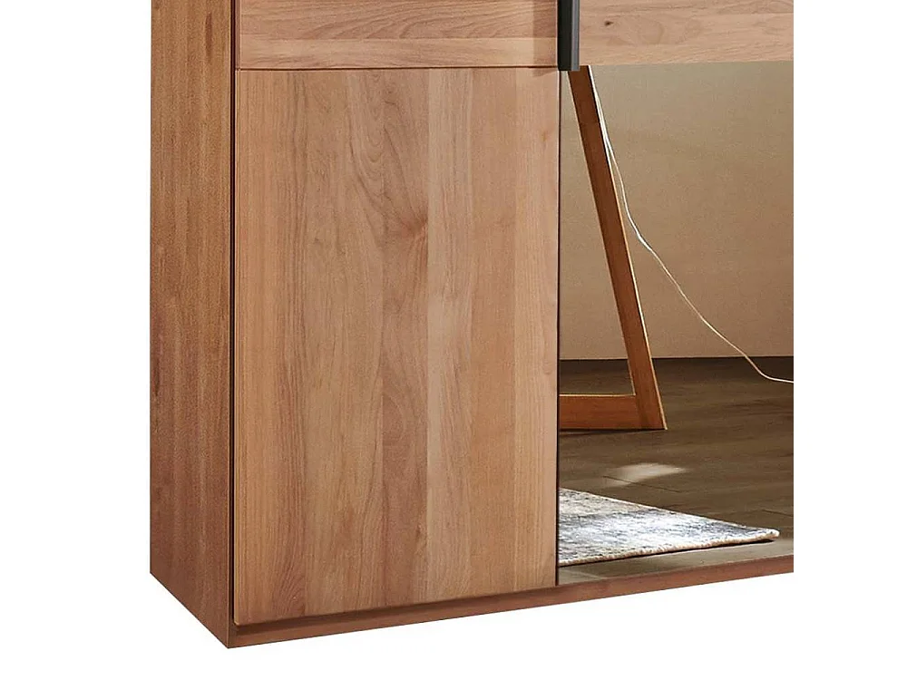 Drehtürenkleiderschrank Schlafzimmerkleiderschrank mit Spiegel teilmassiv